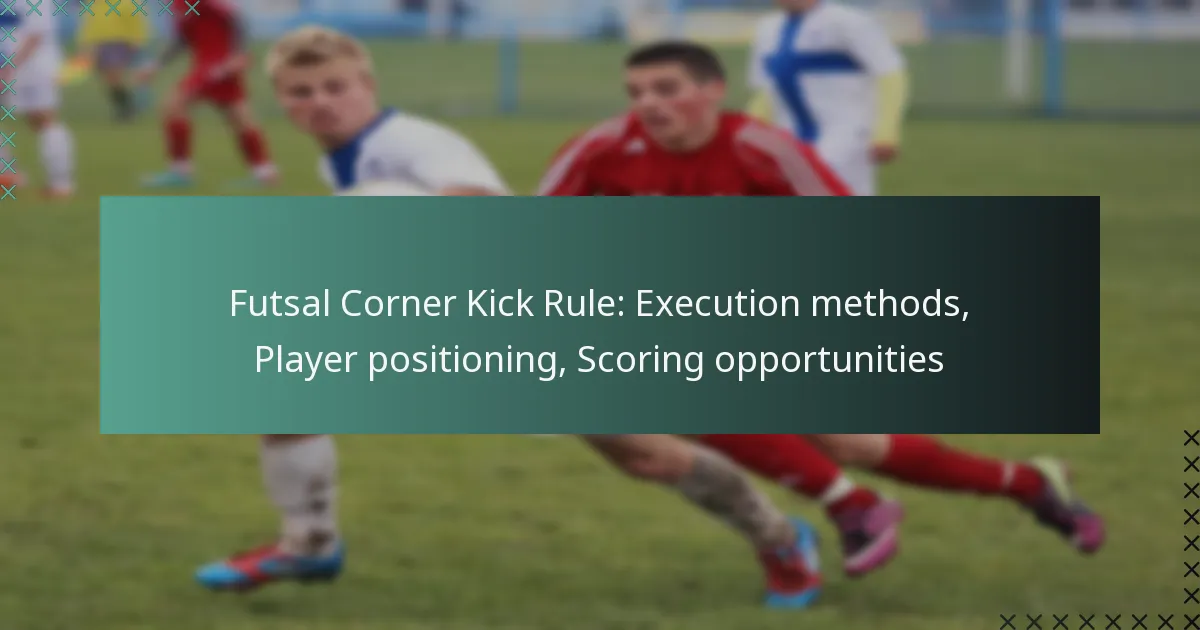 Futsal Corner Kick Rule: Execution methods, Player positioning, Scoring opportunities
