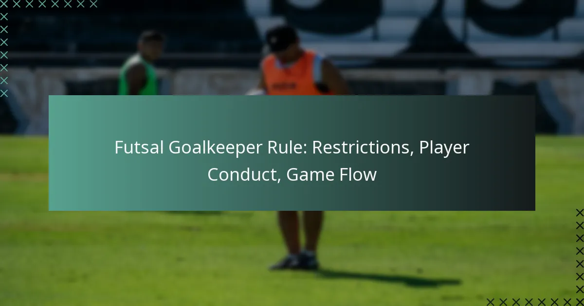 Futsal Goalkeeper Rule: Restrictions, Player Conduct, Game Flow