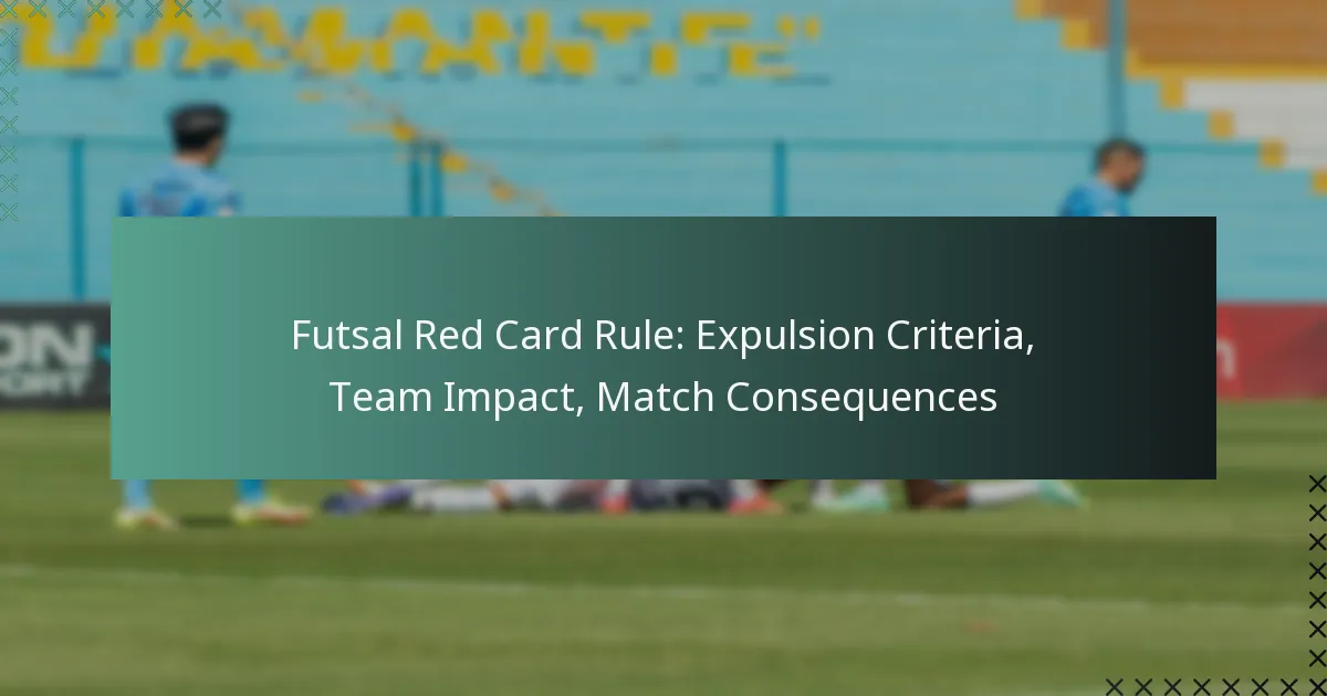 Futsal Red Card Rule: Expulsion Criteria, Team Impact, Match Consequences