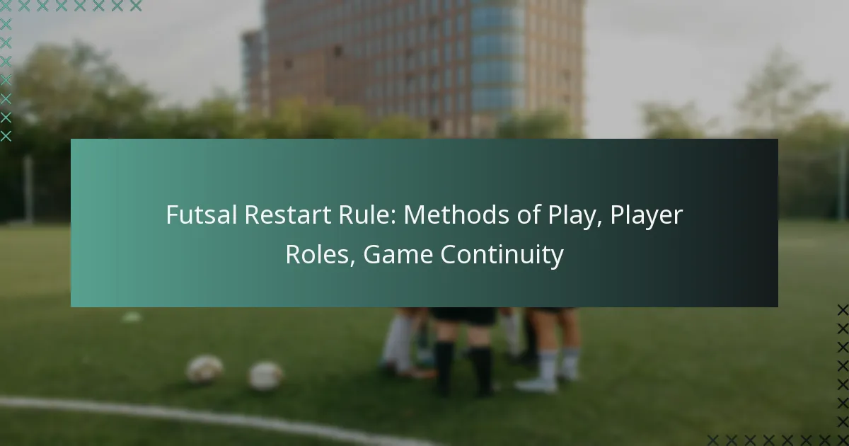 Futsal Restart Rule: Methods of Play, Player Roles, Game Continuity