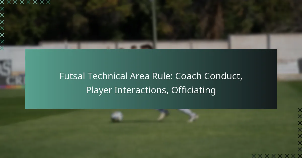 Futsal Technical Area Rule: Coach Conduct, Player Interactions, Officiating