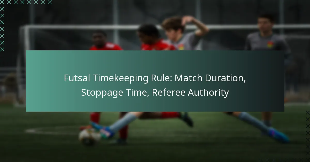 Futsal Timekeeping Rule: Match Duration, Stoppage Time, Referee Authority